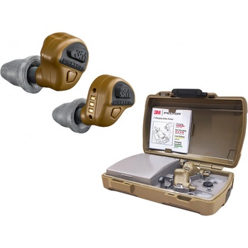 3M PELTOR TEP-300 EU CY, elektronické taktické zátky do uší, nabíjení v krabičce, hnědé