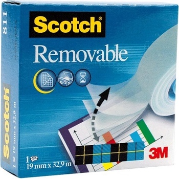3M Scotch Removable lepicí páska odstranitelná 19 mm x 33 m