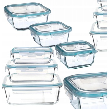 5five Simple Smart Skleněné žáruvzdorné nádoby s víčkem pro úschovu potravin 18,20x7,40cm 16,00x7,40cm 13,8x6,80cm