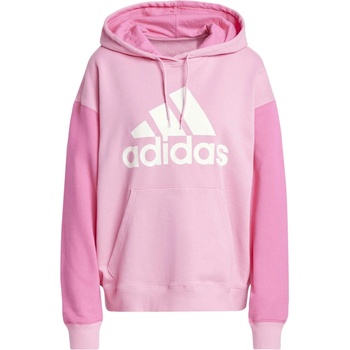 adidas Essentials BIG LOGO OVERSIZED FRENCH TERRY Hoodie Růžová Bílá