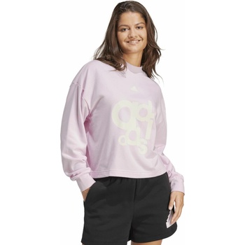 adidas FRENCH TERRY PRINT LOOSE SWEATSHIRT Růžová Bílá
