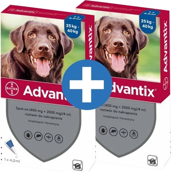 Advantix pro psy nad 25 kg spot-on 2 x 4 ml
