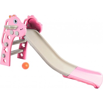 Aga4Kids Skluzavka s madlem 130 cm DS3701 Růžová