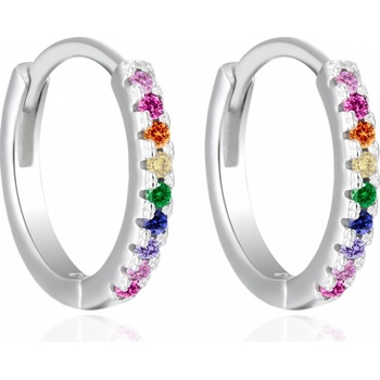 Agato Stříbrné kruhové náušnice s barevnými zirkony AGT-E177KC