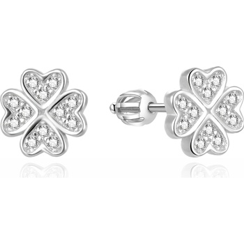 AGATO Stříbrné náušnice čtyřlístky AGUP3541S