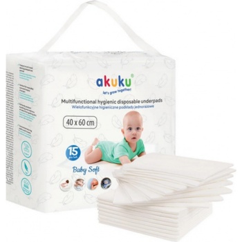 Akuku Jednorázové hygienické podložky Baby Soft 40x60cm 15ks