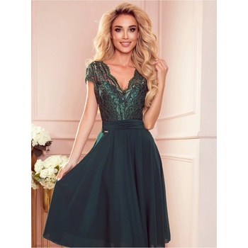 Alexis šifónové šaty s krajkovým výstřihem 381-2 zelené