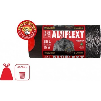 Alufix ALUFLEXY pytle zatahovací 35L 28 µm 15ks stříbrnočerné