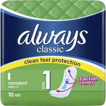 Always Classic vložky bez křidélek neparfémované denní 10 ks