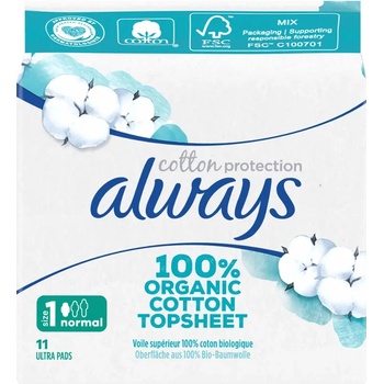 Always Cotton Protection Ultra Normal Vložky s křidélky 11 ks