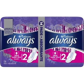 Always Platinum Long Plus velikost 2 hygienické vložky s křidélky 14 ks