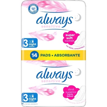 Always Ultra Sensitive Night dámské vložky 14 ks