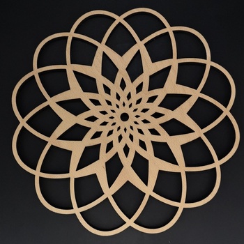 Amadea Dřevěné prostírání kulaté mandala masivní dřevo 33cm