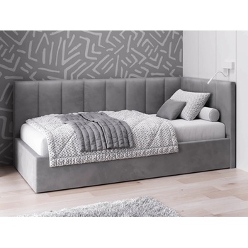 AMI Nábytek Tom s roštem a úložným prostorem Grafitový Velvet