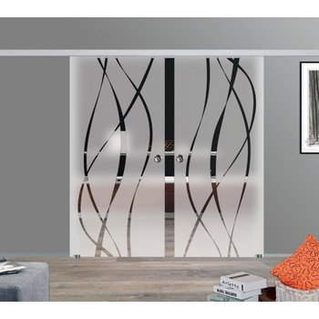 Amod Sfinga skleněné posuvné dveře dvoukřídlé 2 x 90 x2 17,5 cm