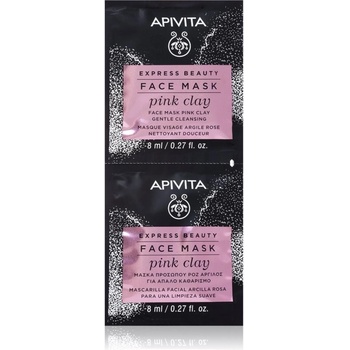 Apivita Express Beauty Pink Clay jemná čistící pleťová maska 2 x 8 ml