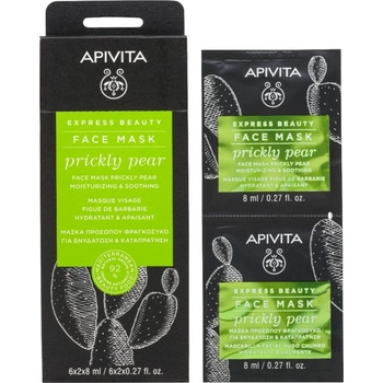 APIVITA Express Beauty Prickly Pear zklidňující pleťová maska 2 x 8 ml
