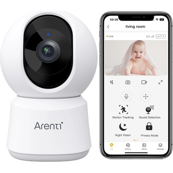 Arenti P2F 5MP/3K Pan-Tilt Wi-Fi Baby Monitor