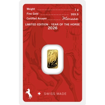 Argor-Heraeus zlatý slitek Rok Koně 2026 1 g