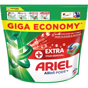 Ariel Kapsle na praní Plus Extra Stain 60 PD
