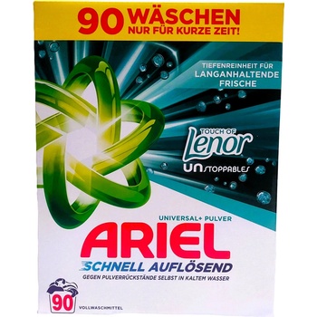 Ariel Universal +Pulver prací prášek Touch of Lenor Unstoppables 4,95 kg 90 PD