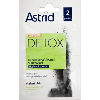 Astrid Detox hloubkově čistící slupovací maska 2 x 8 ml