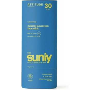 ATTITUDE Dětská 100% minerální ochranná tyčinka na obličej a rty SPF30 bez vůně 20 g