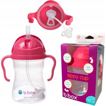 b.box hrneček s brčkem malinový 240 ml