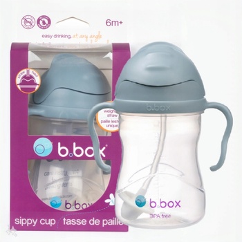 b.box hrneček s brčkem modrý 240 ml