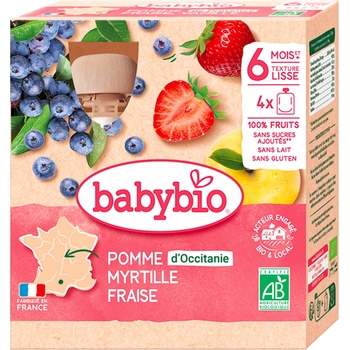 Babybio kapsička Jablko borůvky jahody 4 x 90 g