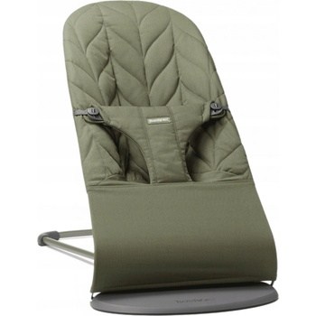 BabyBjörn lehátko Bouncer Bliss Dark green Woven Petal, tmavě šedá konstrukce