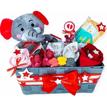BabyDort dárkový koš pro miminko ČERVENÝ