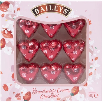 Baileys srdíčka z mléčné čokolády s náplní s příchutí jahodového irského likéru 90 g