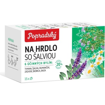 Baliarne obchodu Poprad Bylinný čaj na hrdlo se šalvějí 15 x 1,5 g