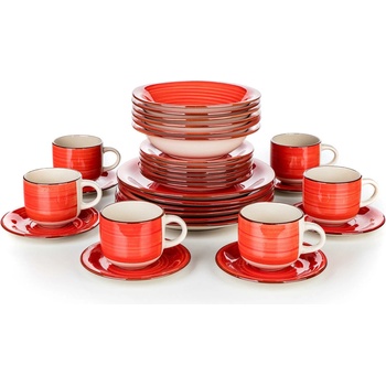 Banquet jídelní sada Spiral Red 30 dílná