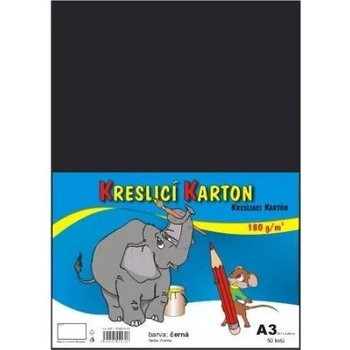 Barevná čtvrtka 50ks A3 180 g/m2 černá