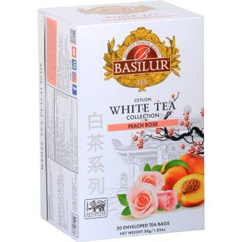 Basilur Bílý čaj White Tea Peach Rose 20 x 1,5 g
