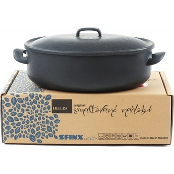 Belis Oválný pekáč s poklicí modrý smalt Belis/Sfinx 32 cm