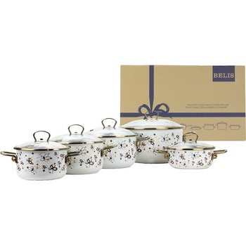 BELIS Smaltovaná sada nádobí 10dílná PREMIUM krémová 19680-116DPHN3