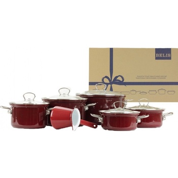 BELIS Smaltovaná sada nádobí 11dílná ECO-CERAMIC 19636-088DB9N5