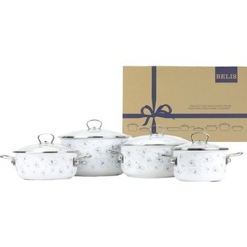 BELIS Smaltovaná sada nádobí 8dílná PREMIUM bílá 19619-041DPIN3