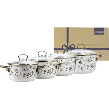 BELIS Smaltovaná sada nádobí 8dílná PREMIUM krémová 19669-116DPHN3
