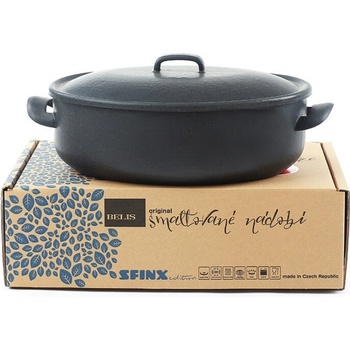 BELIS Smaltovaný oválný pekáč s poklicí 32 x 24 x 11 cm 6.5 l BSE 87232-67B00003