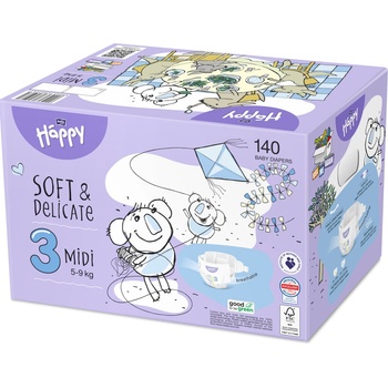 Bella Baby Happy Soft&Delicate 3 Midi 5–9 kg 70 ks