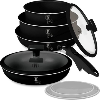 BERLINGERHAUS Sada nádobí s titanovým povrchem 9 ks Matte Black Collection BH-8257