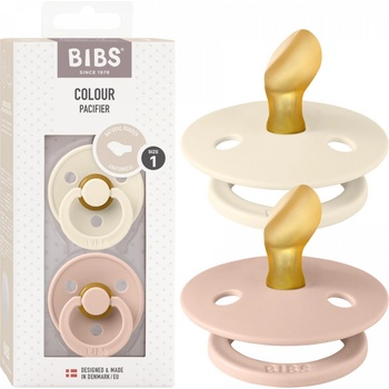 Bibs Colour anatomické dudlíky přírodní kaučuk 2ks Ivory / Blush