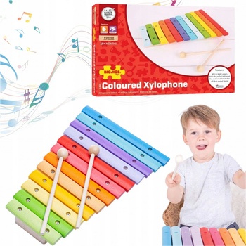 Bighigs xylofon 12 tónů celodřevěný barevný