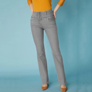 Blancheporte Bootcut džíny s vysokým pasem šedá