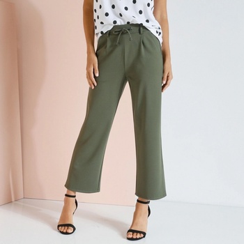 Blancheporte Rovné zkrácené kalhoty úplet Milano khaki