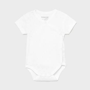 Body s krátkým rukávem zavinovací bílé NEWBORN Mayoral